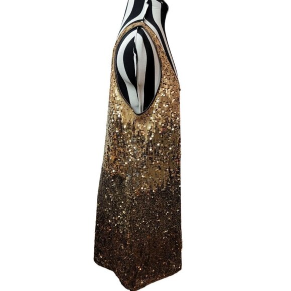 Express sequin gold ombré dress size - Size L - Picture 4 of 8
